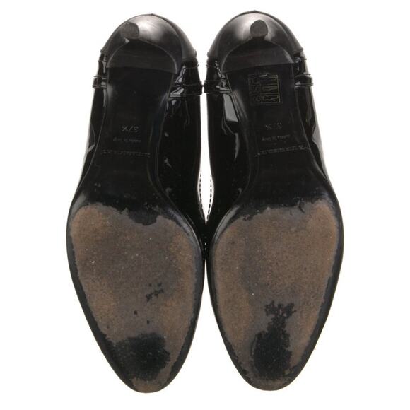 BURBERRY Black Gray Check Quilted Patent Leather Heels Pumps EU 37.5 US 7.5 - Picture 6 of 6